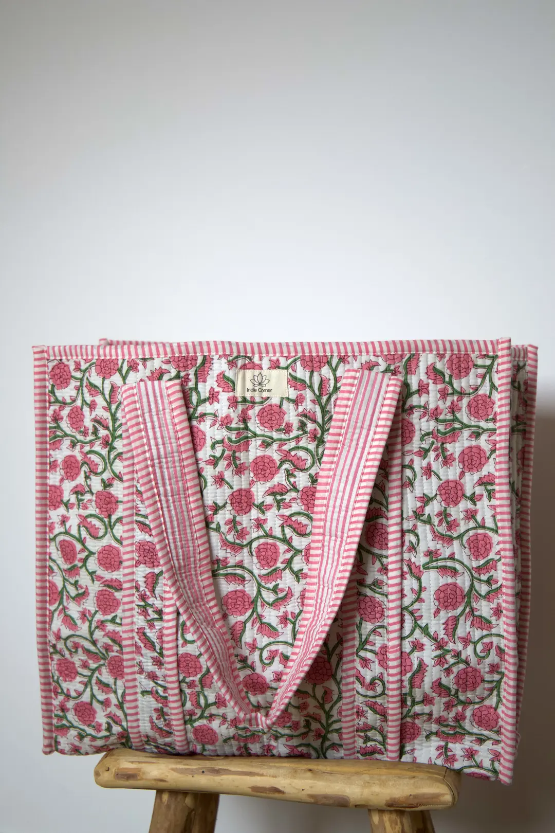 Sac cabas en coton matelassé motif Gulab