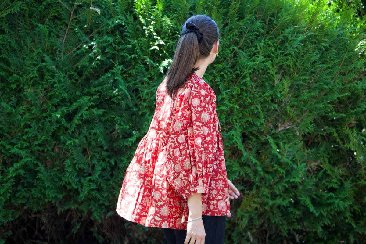 Chemisier coton rouge