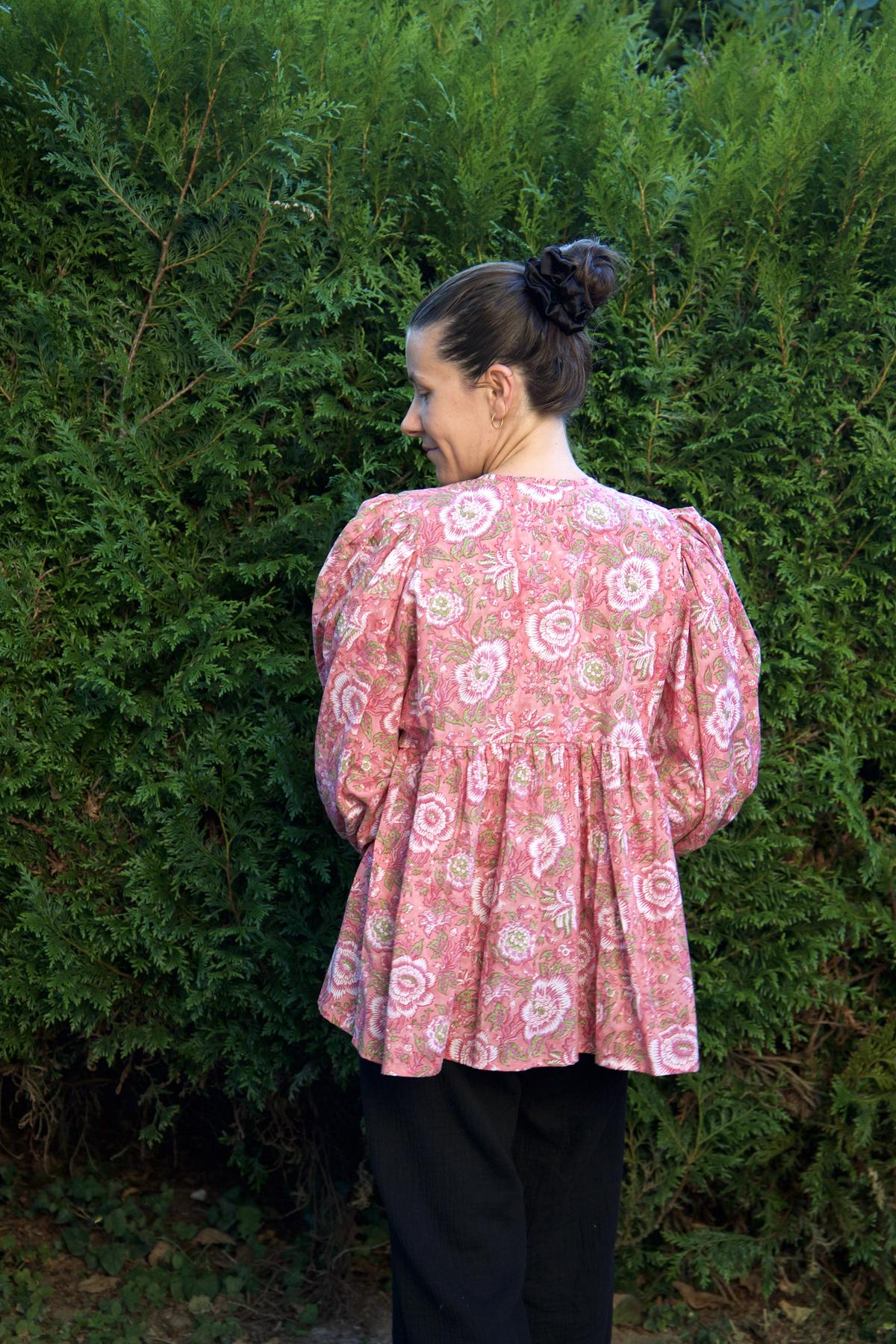 Chemisier en coton rose