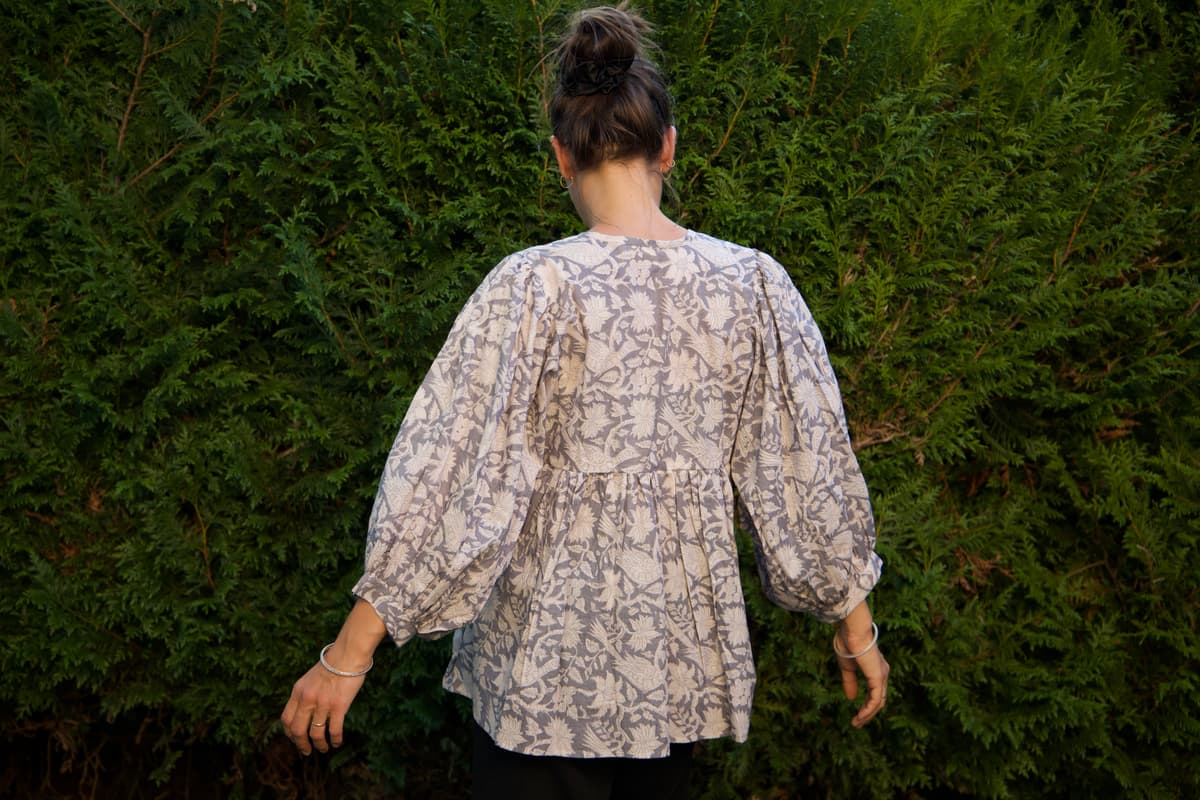 Chemisier en coton gris