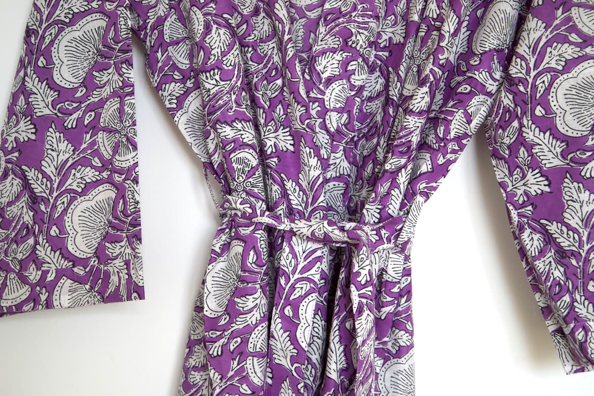 Kimono en coton violet