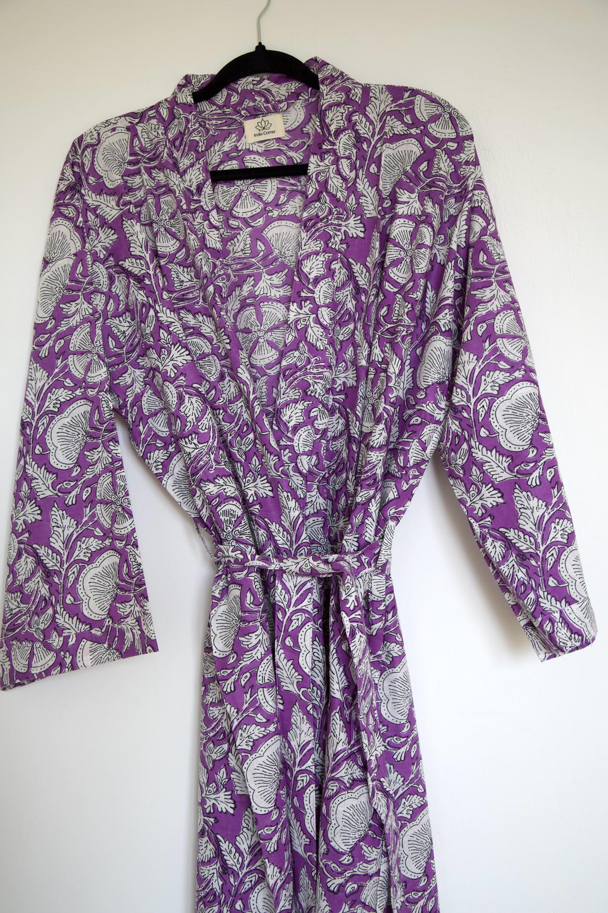 Kimono en coton violet