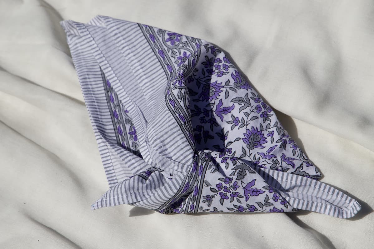 Mini foulard carré coton lavande