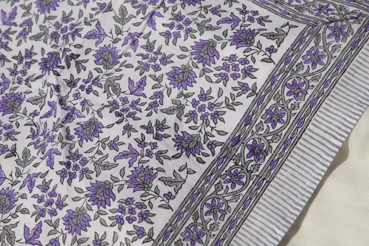 Mini foulard carré coton lavande