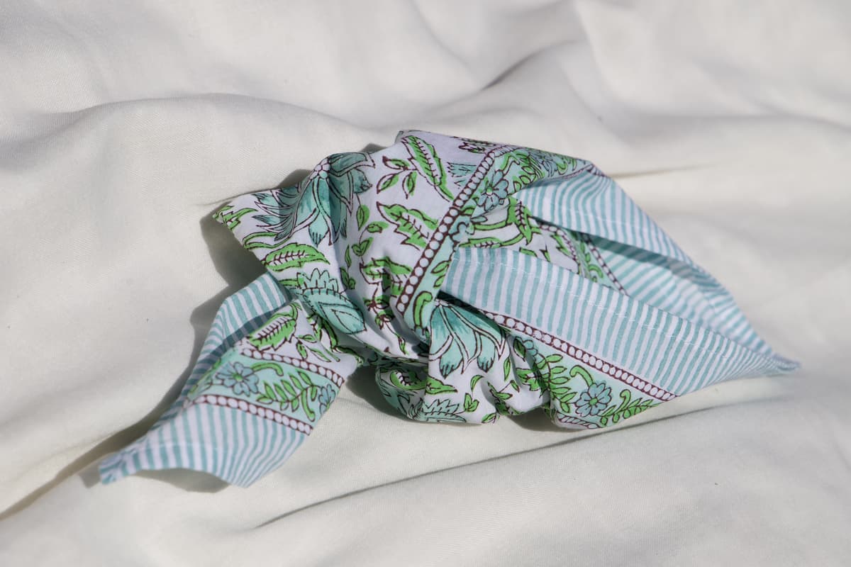 Mini foulard carré coton vert